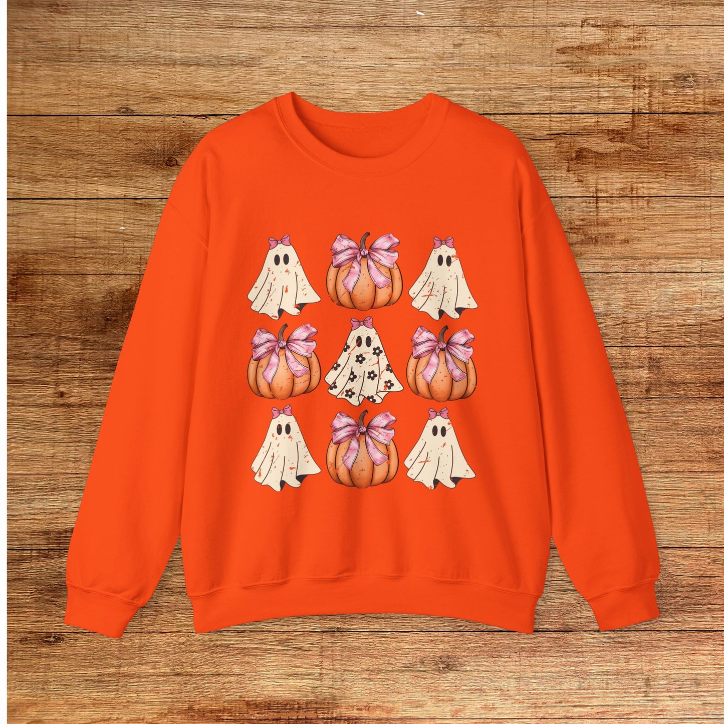 Pumpkins & Ghosts & Bows Aesthetic Coquette Sweatshirt