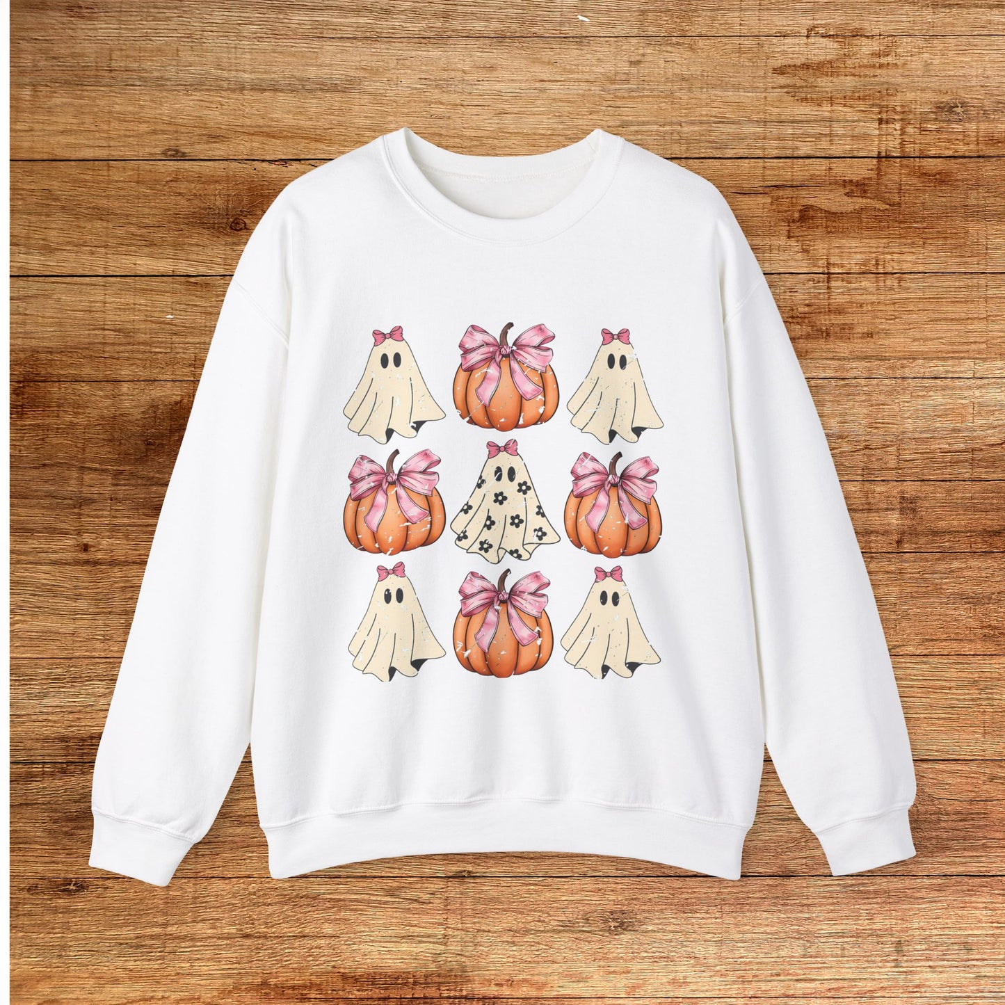 Pumpkins & Ghosts & Bows Aesthetic Coquette Sweatshirt