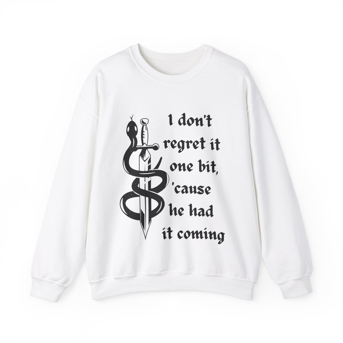 I Don't Regret It Wont Bit Music Lyrical Snake Sweatshirt