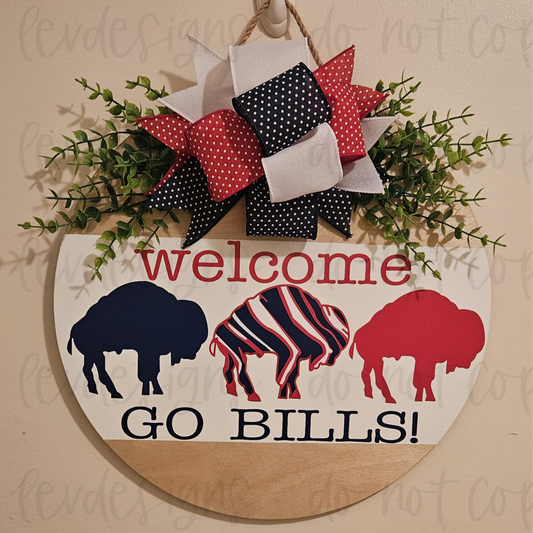 Buffalo Bills - Three Buffalos Door Hanger