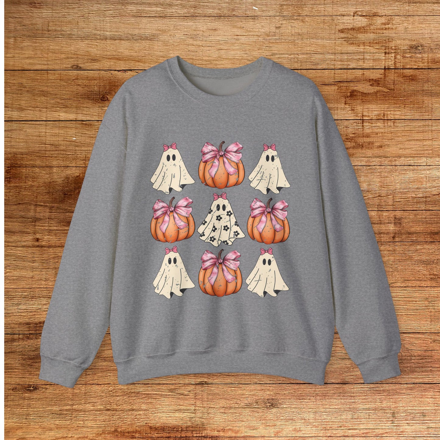 Pumpkins & Ghosts & Bows Aesthetic Coquette Sweatshirt