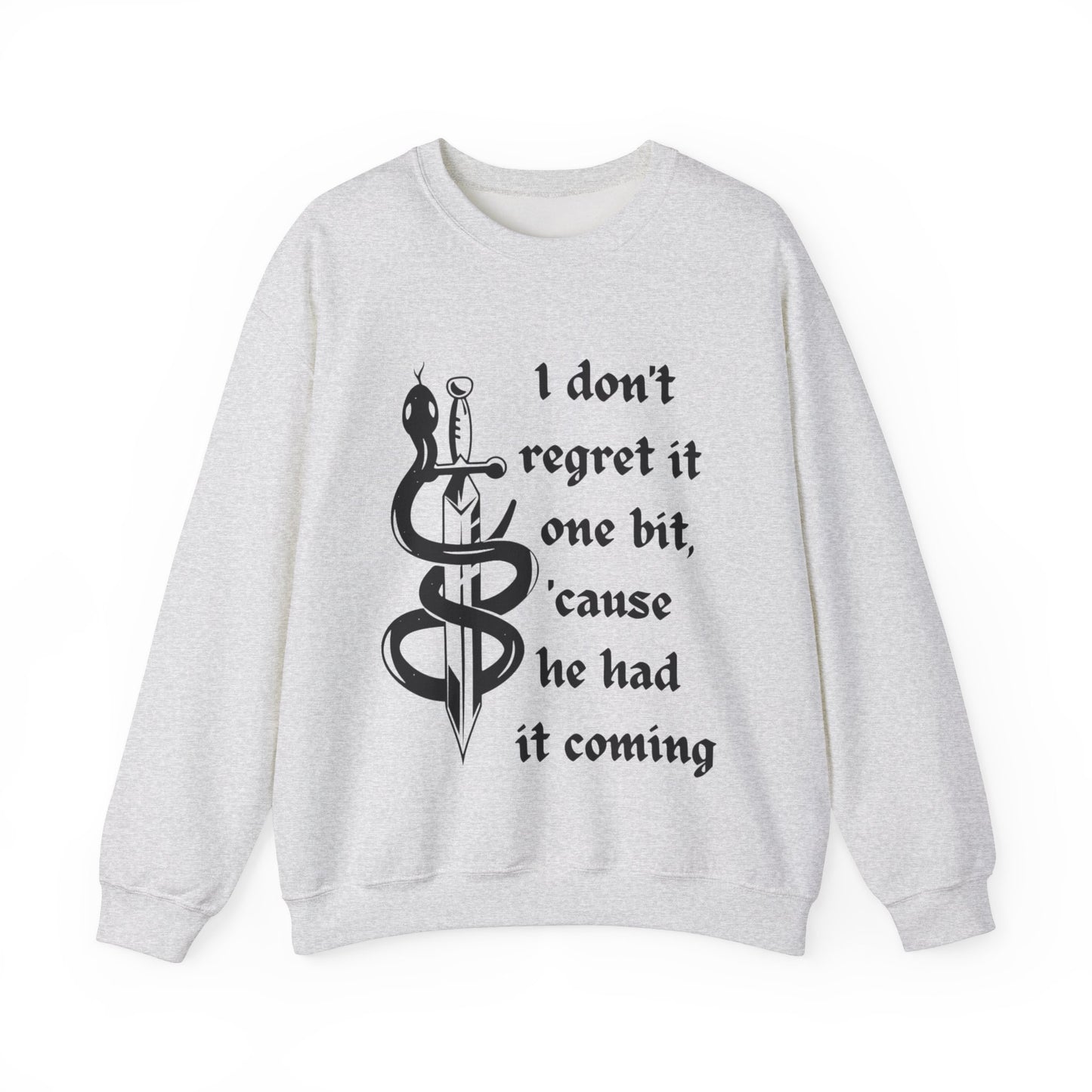 I Don't Regret It Wont Bit Music Lyrical Snake Sweatshirt