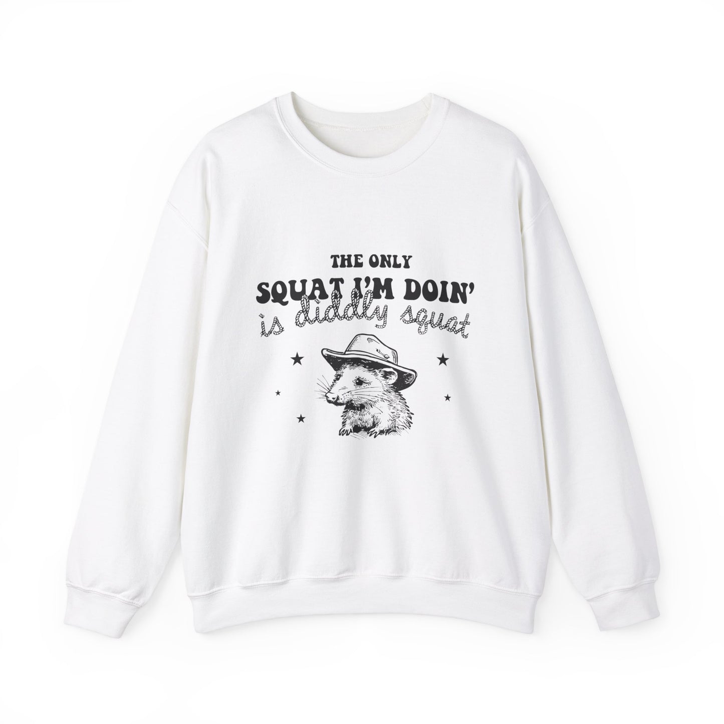 The Only Squat I'm Doing Is Diddly Squat Funny Sarcastic Sweatshirt