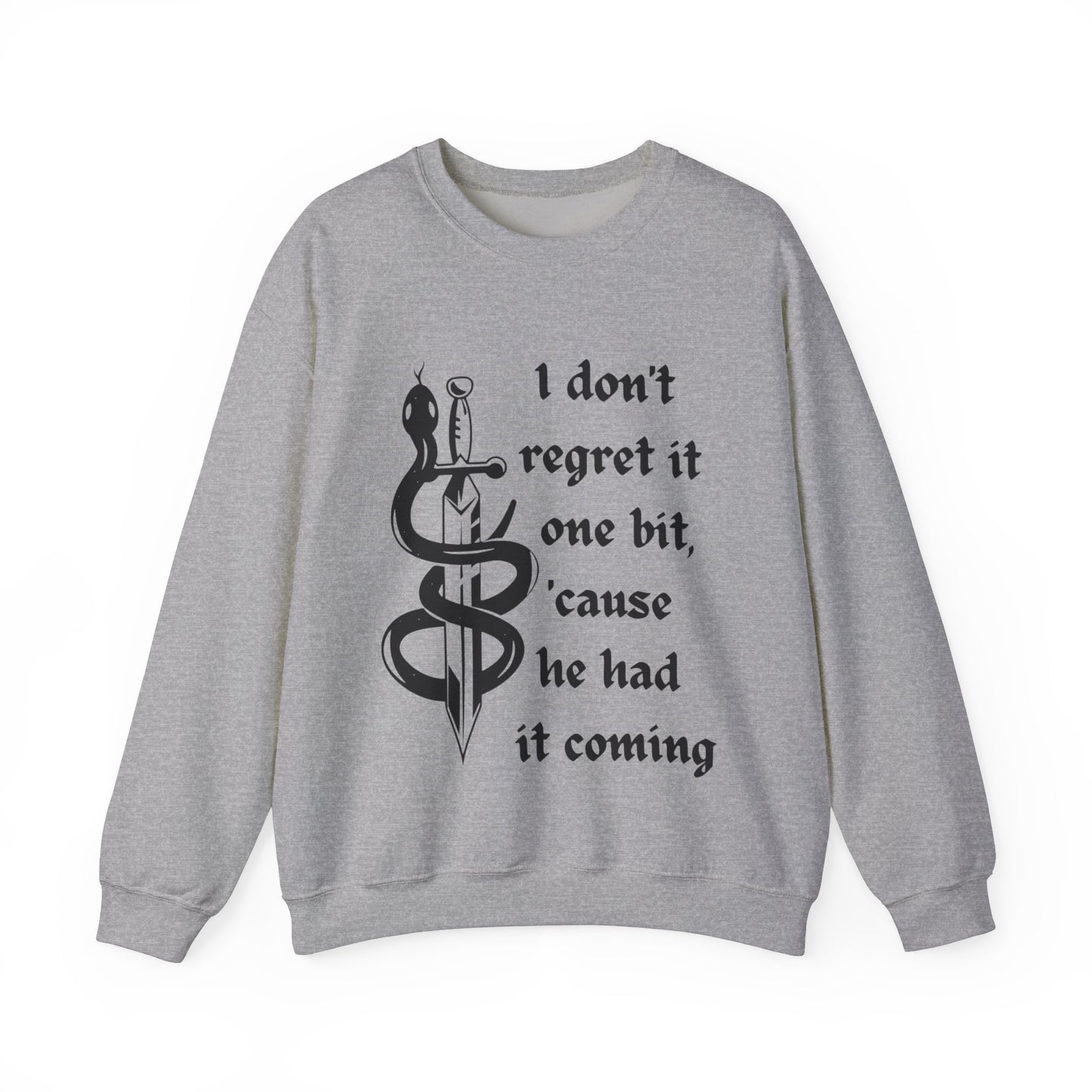 I Don't Regret It Wont Bit Music Lyrical Snake Sweatshirt