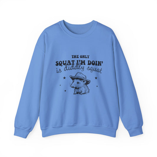 The Only Squat I'm Doing Is Diddly Squat Funny Sarcastic Sweatshirt