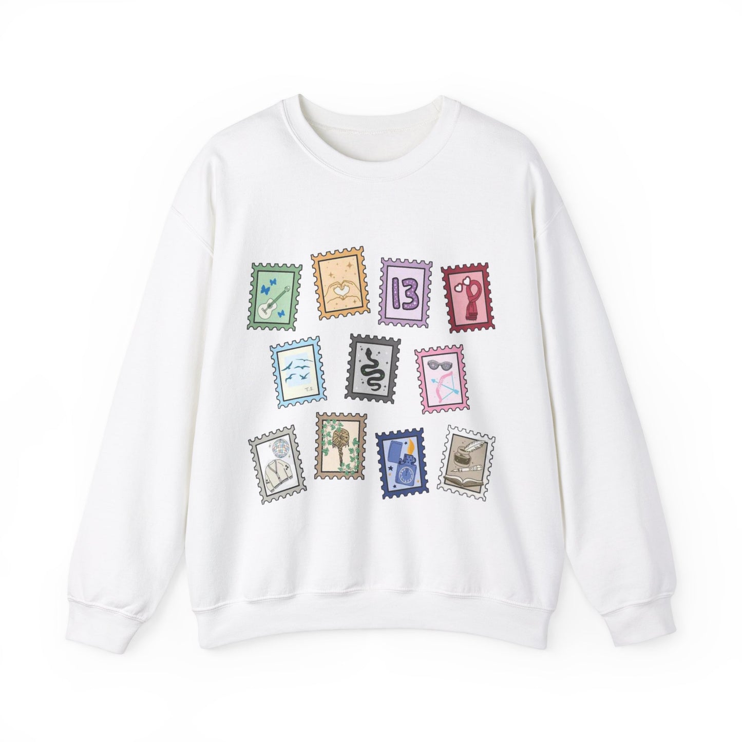 Music Album Stamps Cozy Sweatshirt