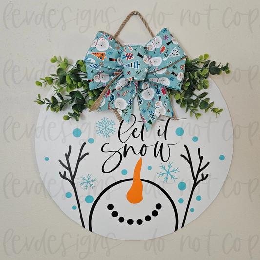 Let It Snow - Snowman Door Hanger