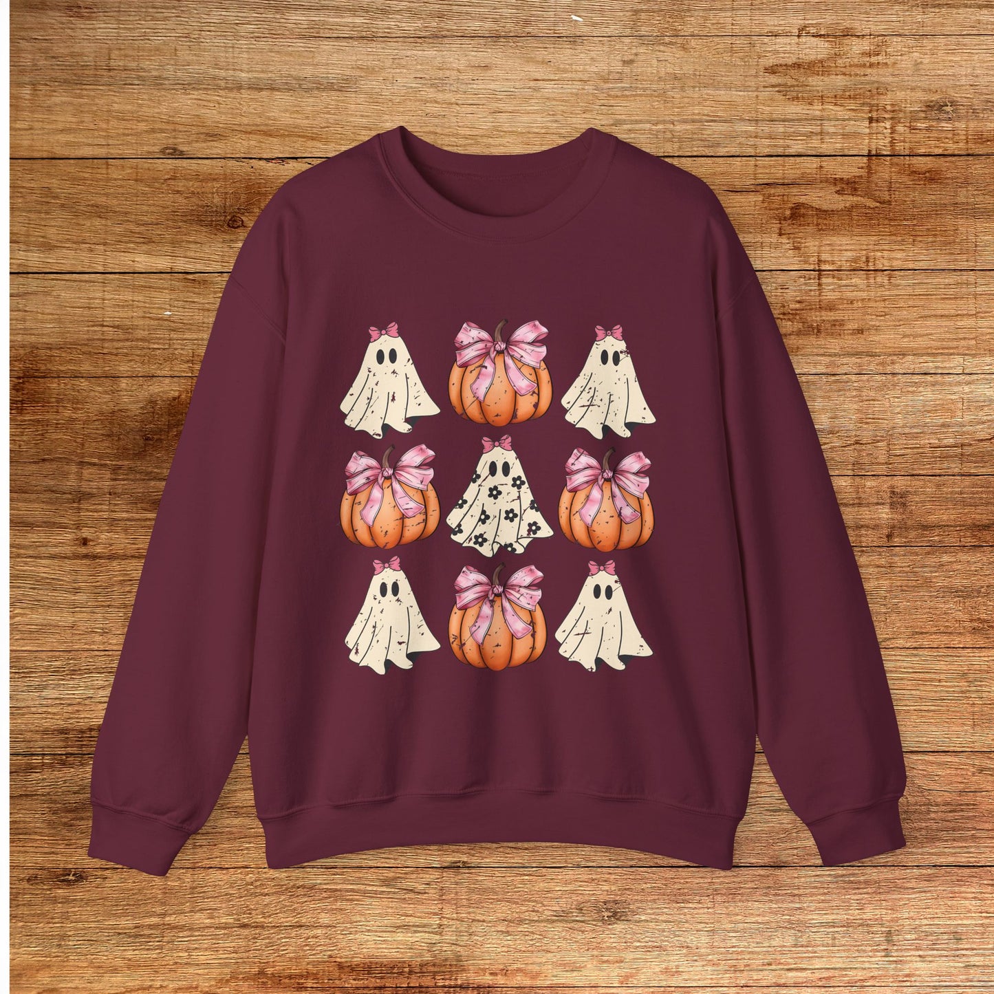 Pumpkins & Ghosts & Bows Aesthetic Coquette Sweatshirt