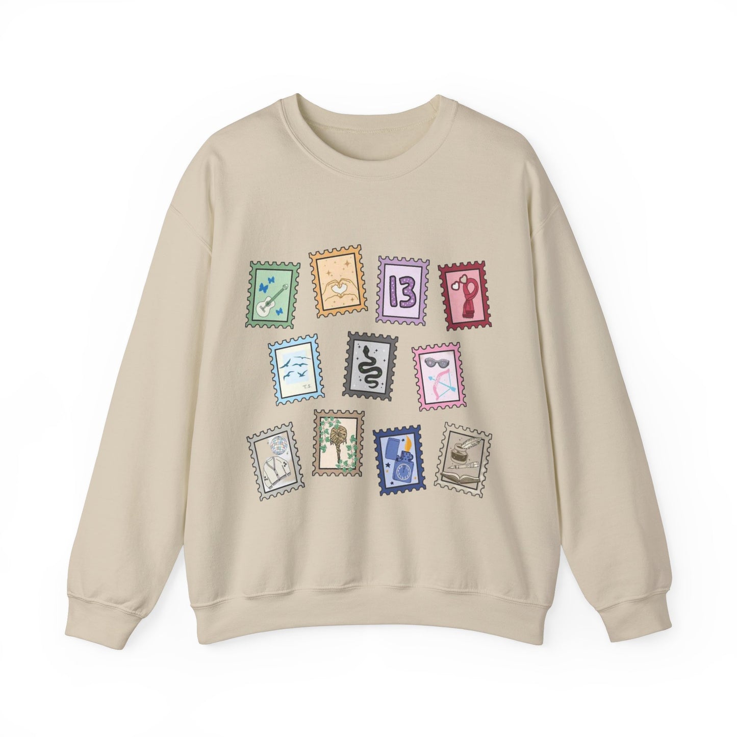 Music Album Stamps Cozy Sweatshirt