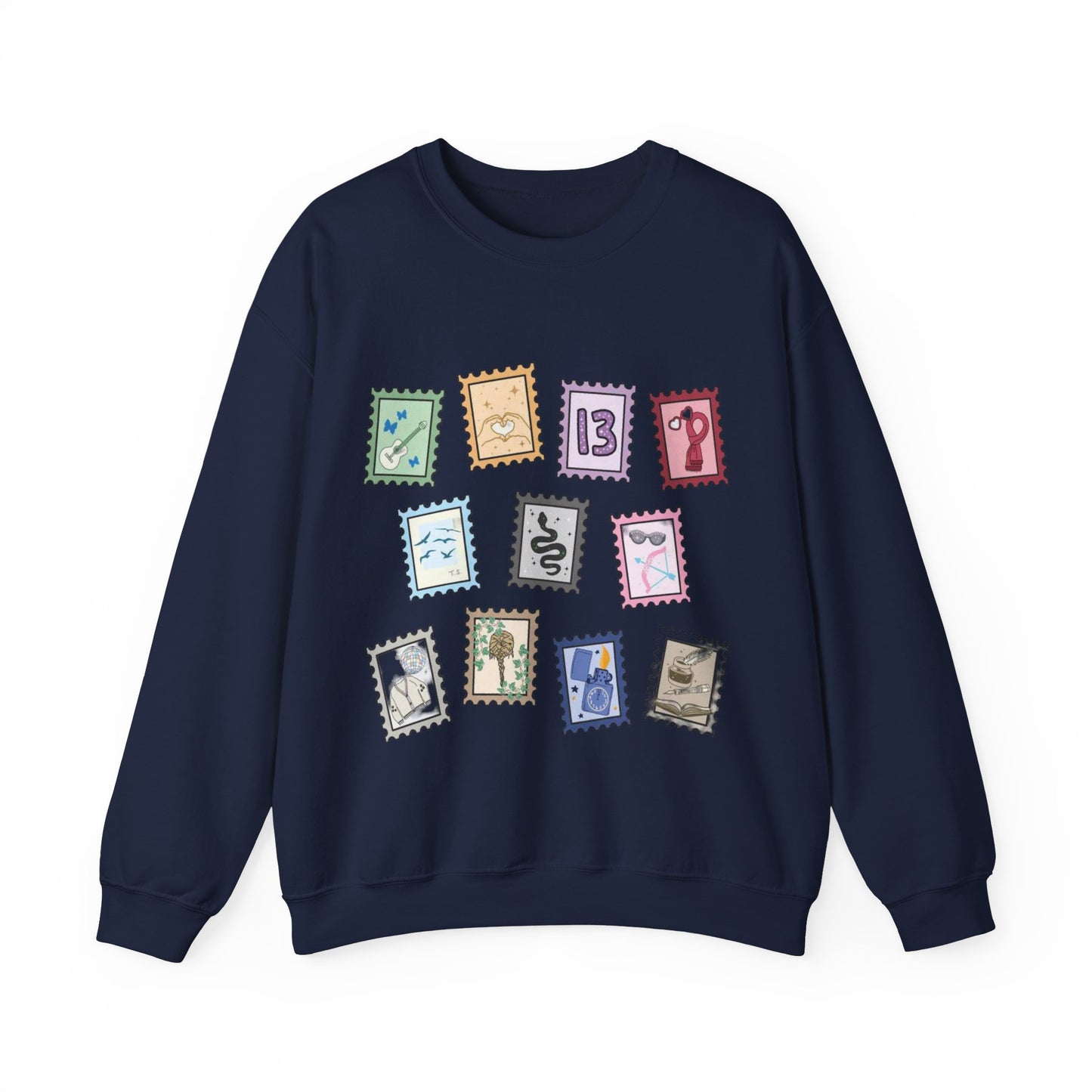 Music Album Stamps Cozy Sweatshirt