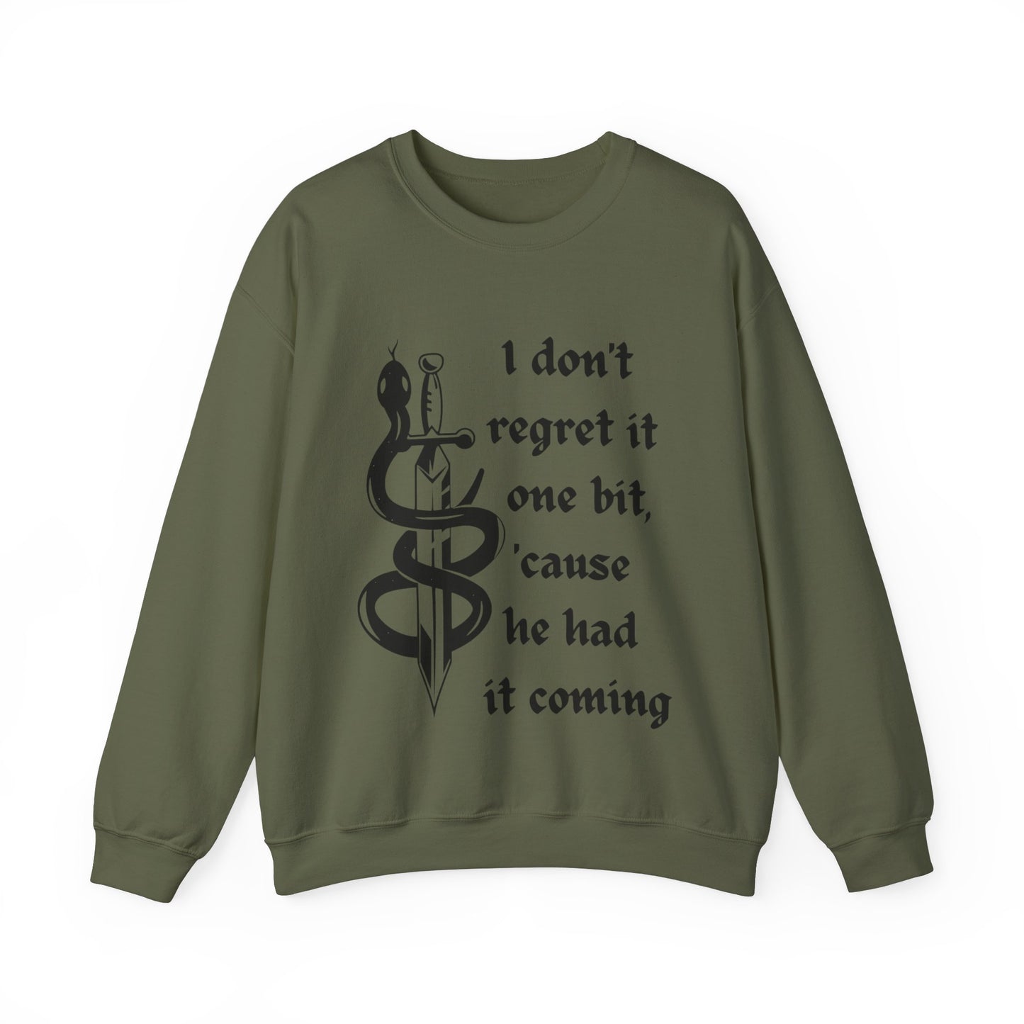 I Don't Regret It Wont Bit Music Lyrical Snake Sweatshirt