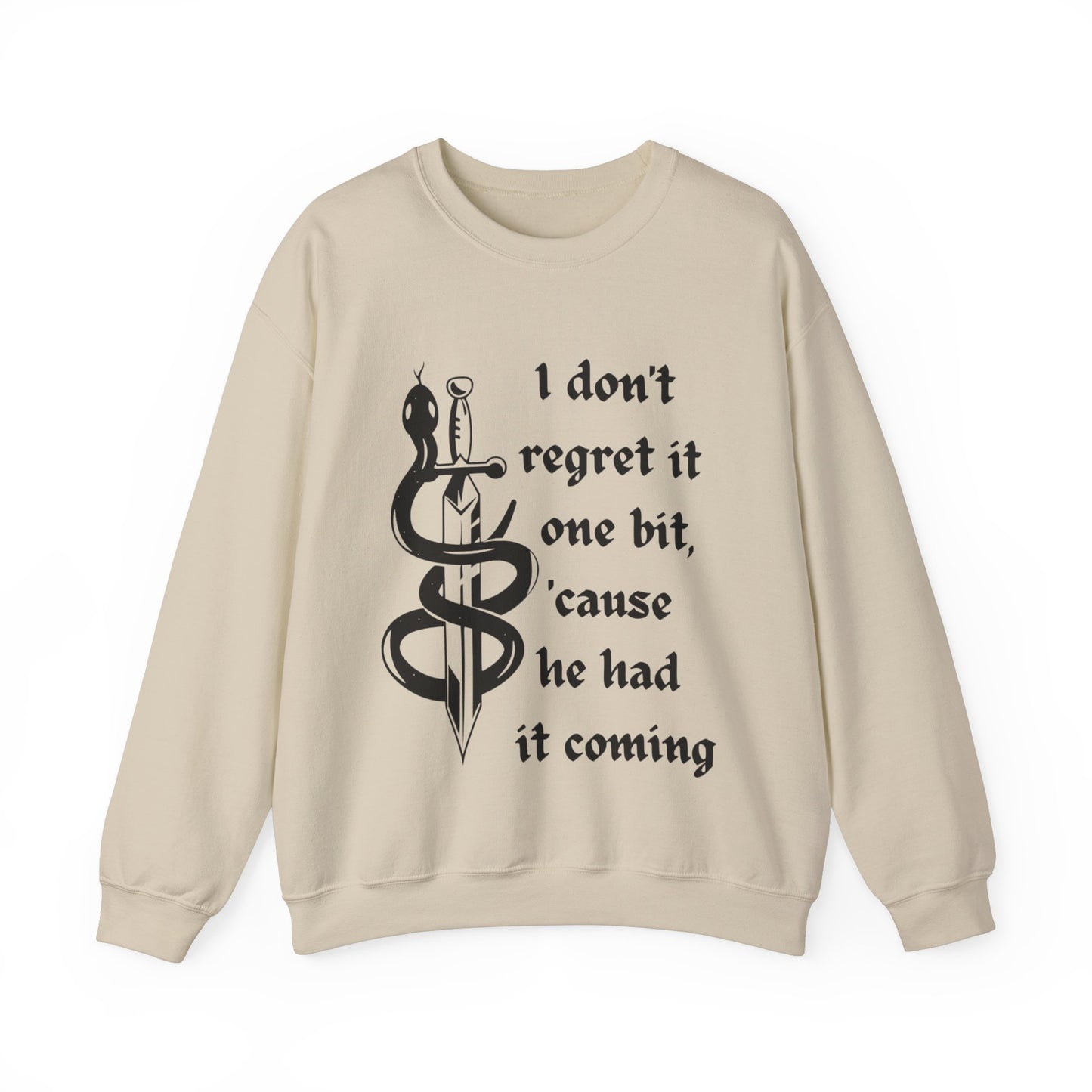 I Don't Regret It Wont Bit Music Lyrical Snake Sweatshirt