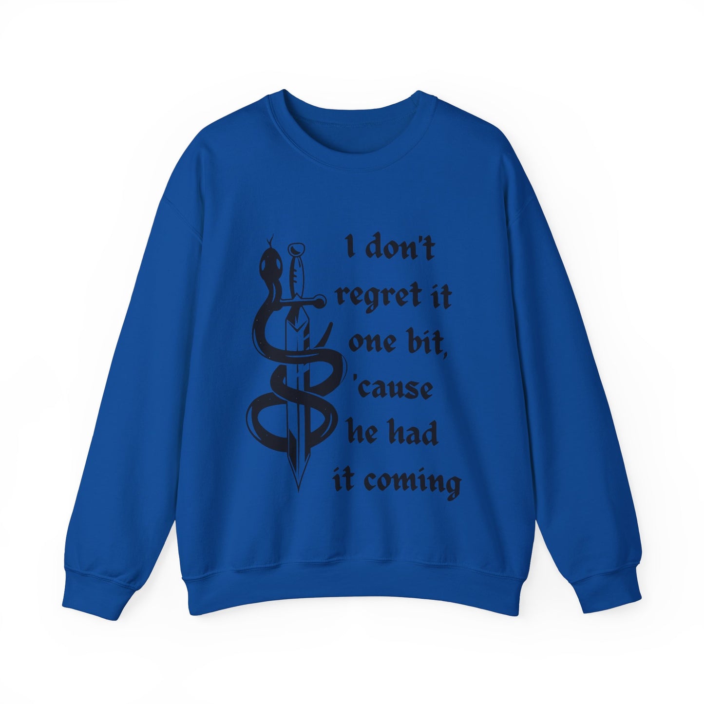 I Don't Regret It Wont Bit Music Lyrical Snake Sweatshirt