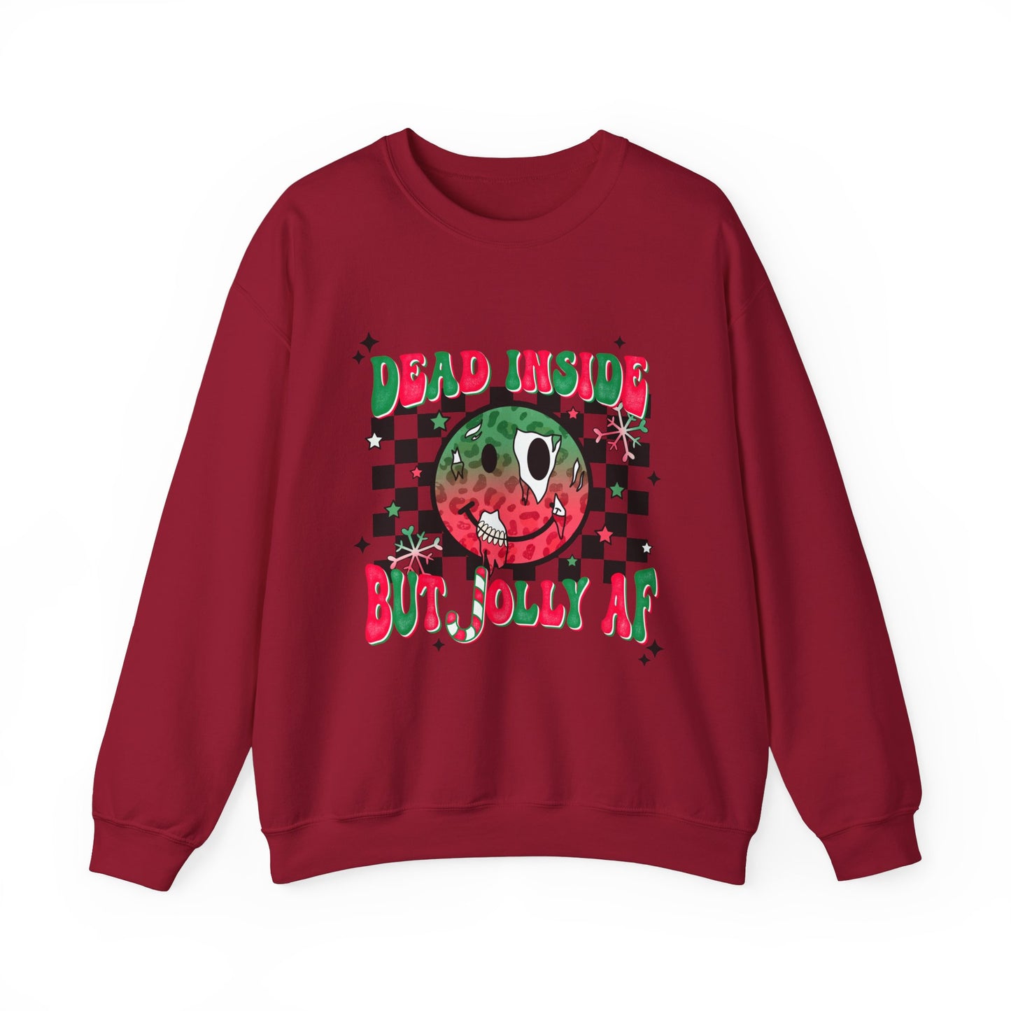 Dead Inside But Jolly AF Distressed Holiday Sweatshirt