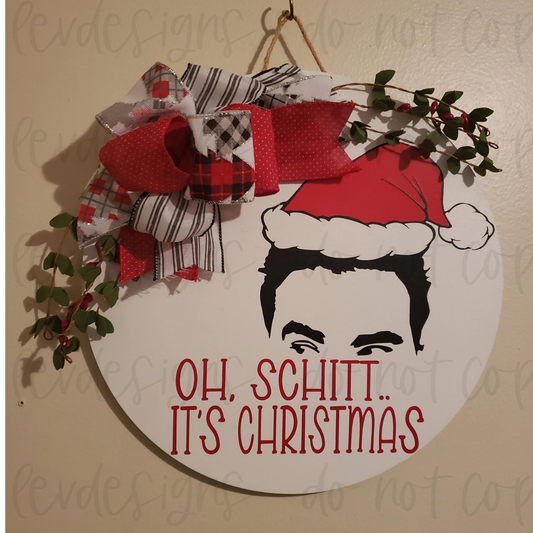 Unique TV Show Oh Schitt It's Christmas Holiday Front Door Decor