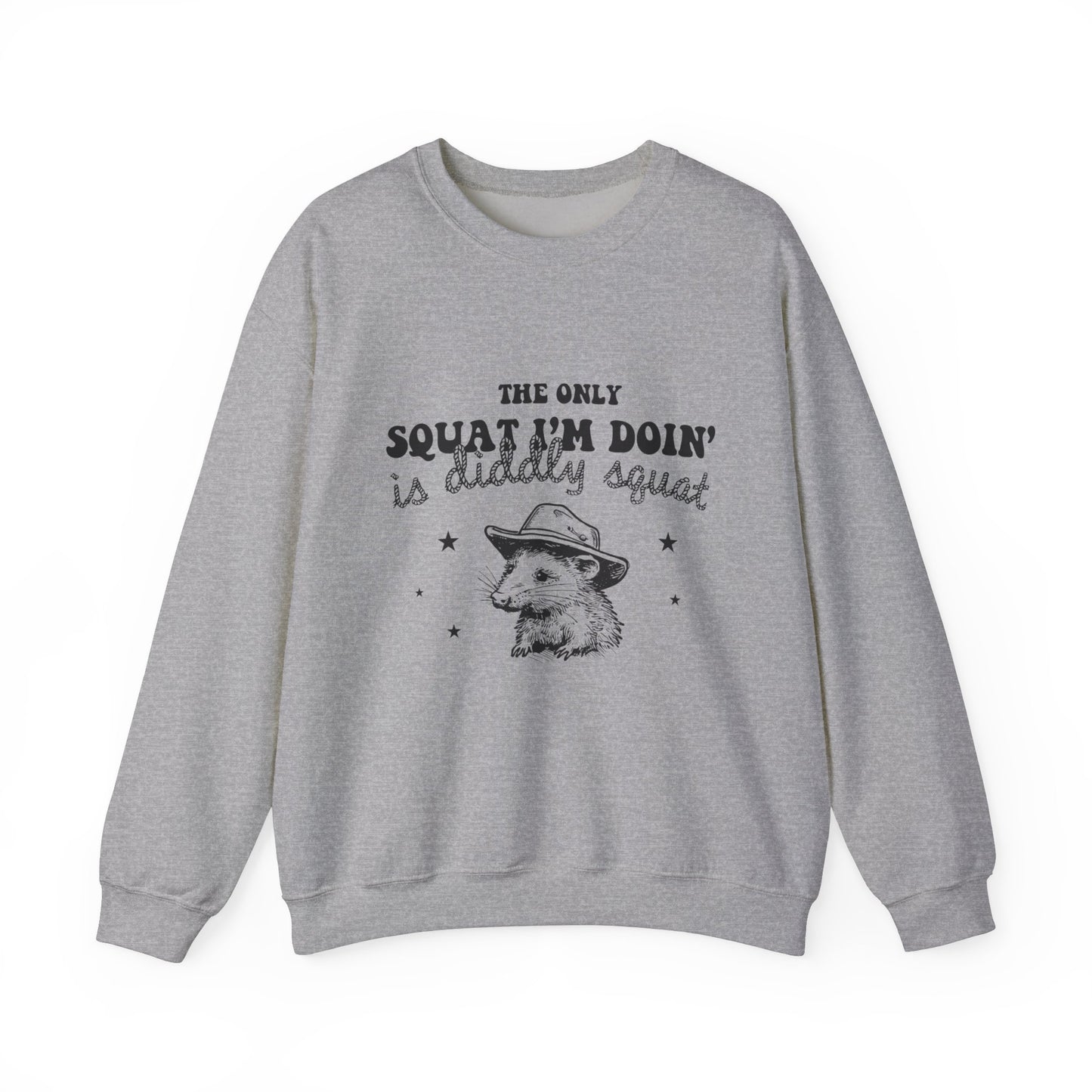 The Only Squat I'm Doing Is Diddly Squat Funny Sarcastic Sweatshirt