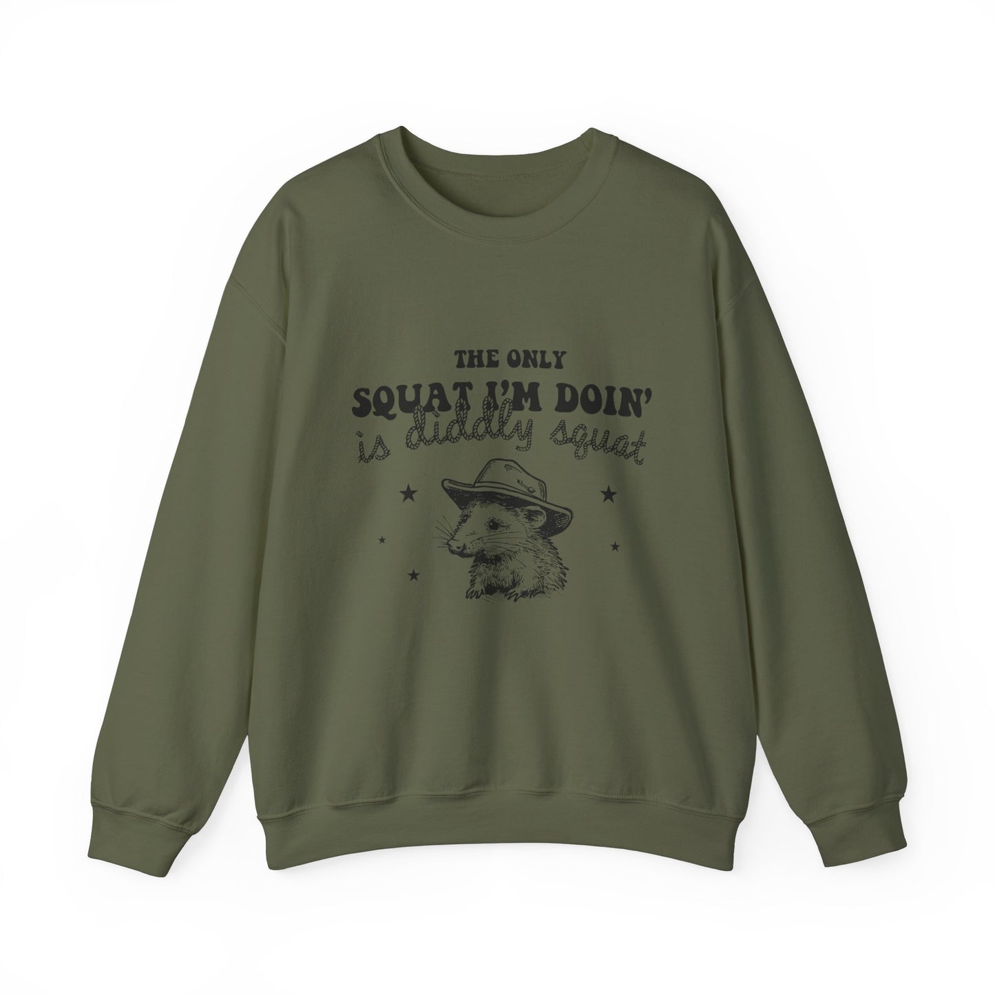 The Only Squat I'm Doing Is Diddly Squat Funny Sarcastic Sweatshirt