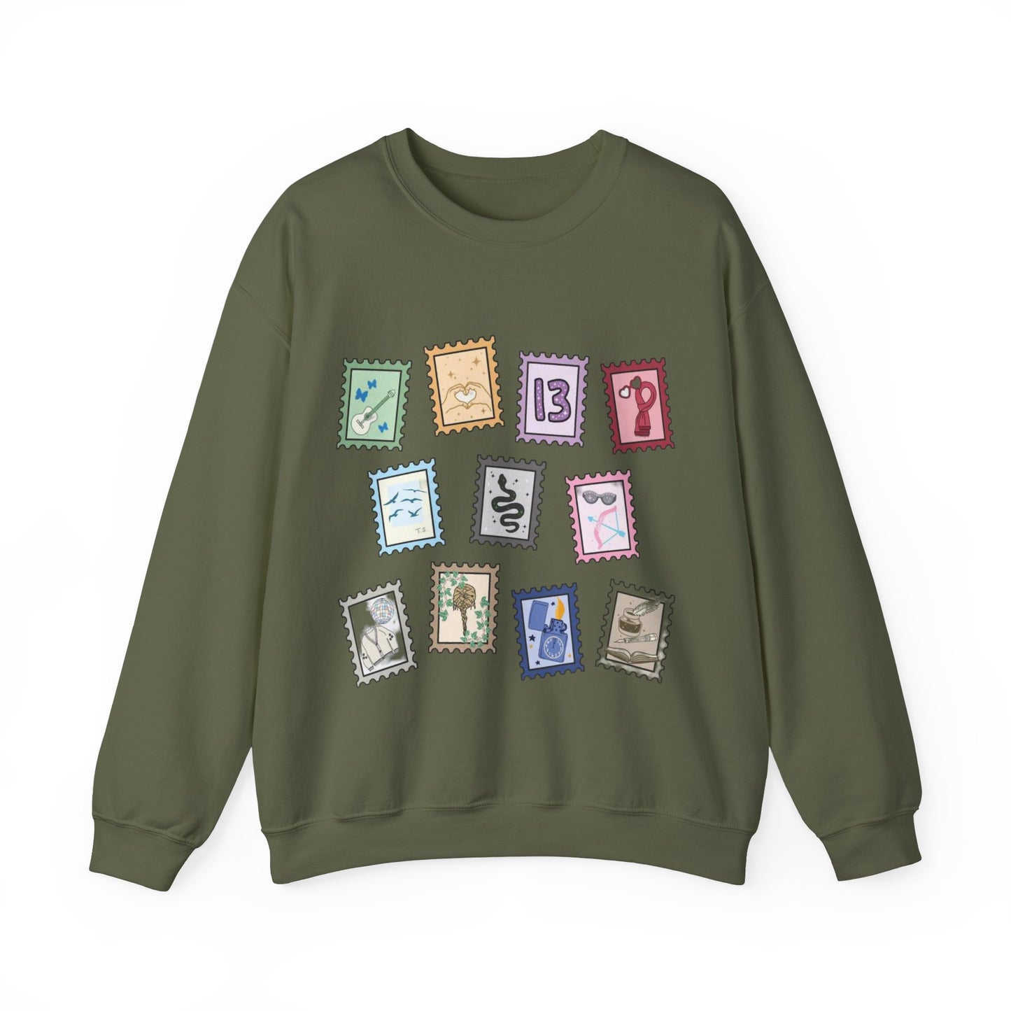 Music Album Stamps Cozy Sweatshirt