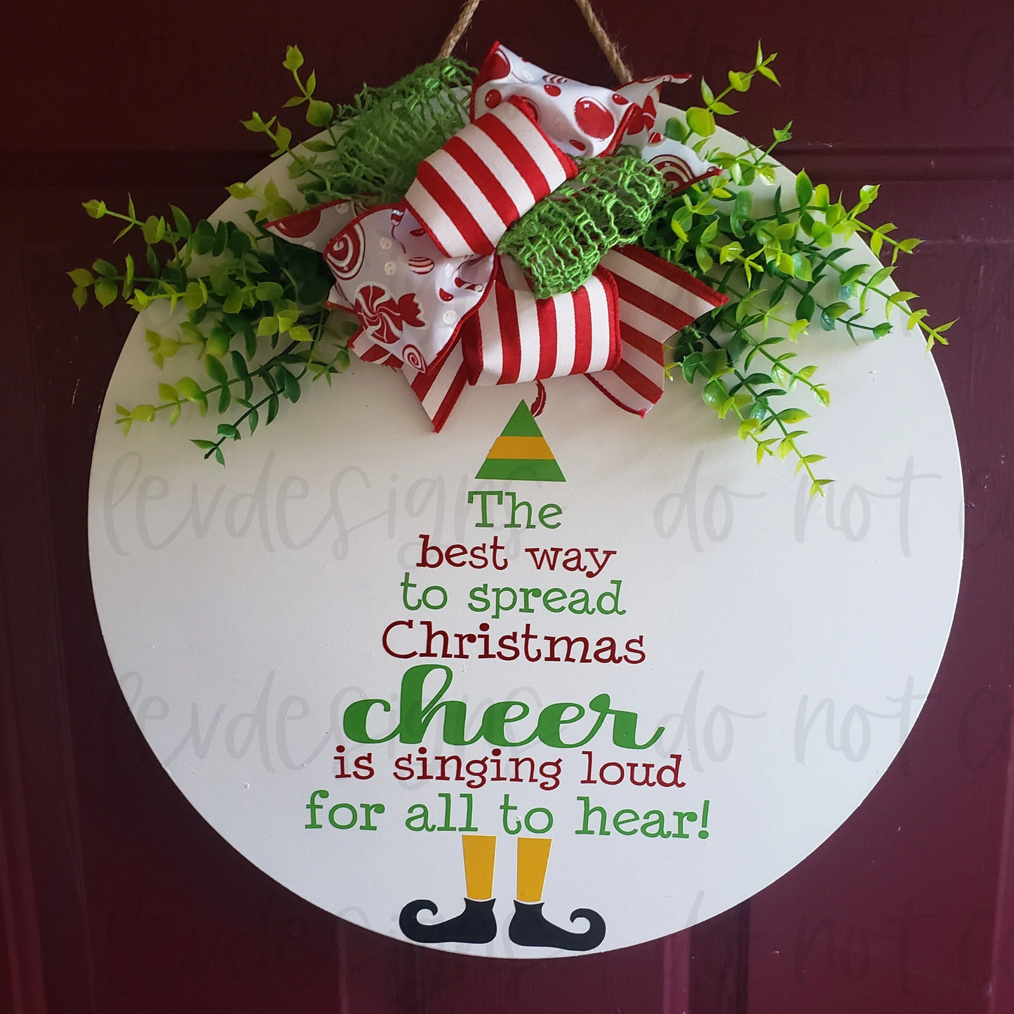 Elf Christmas Door Sign