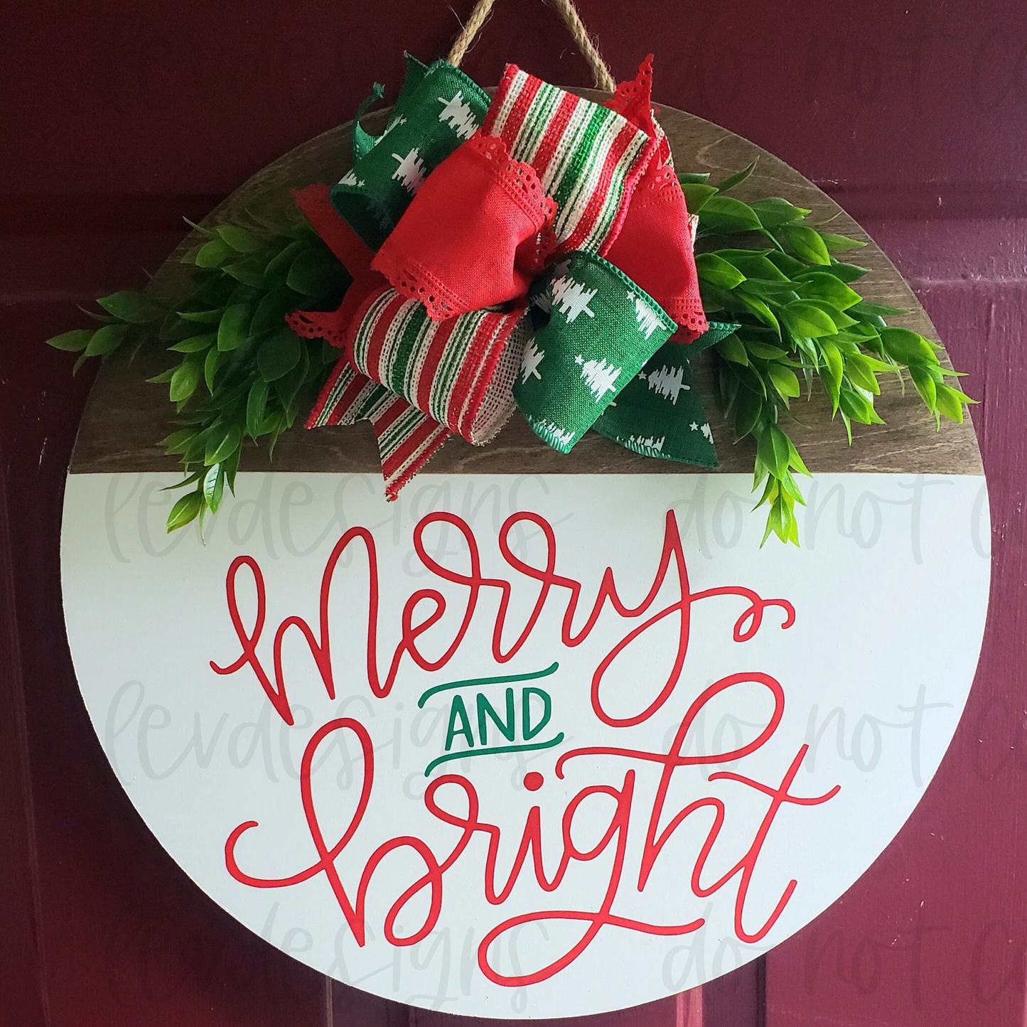 Merry & Bright Holiday Door Hanger