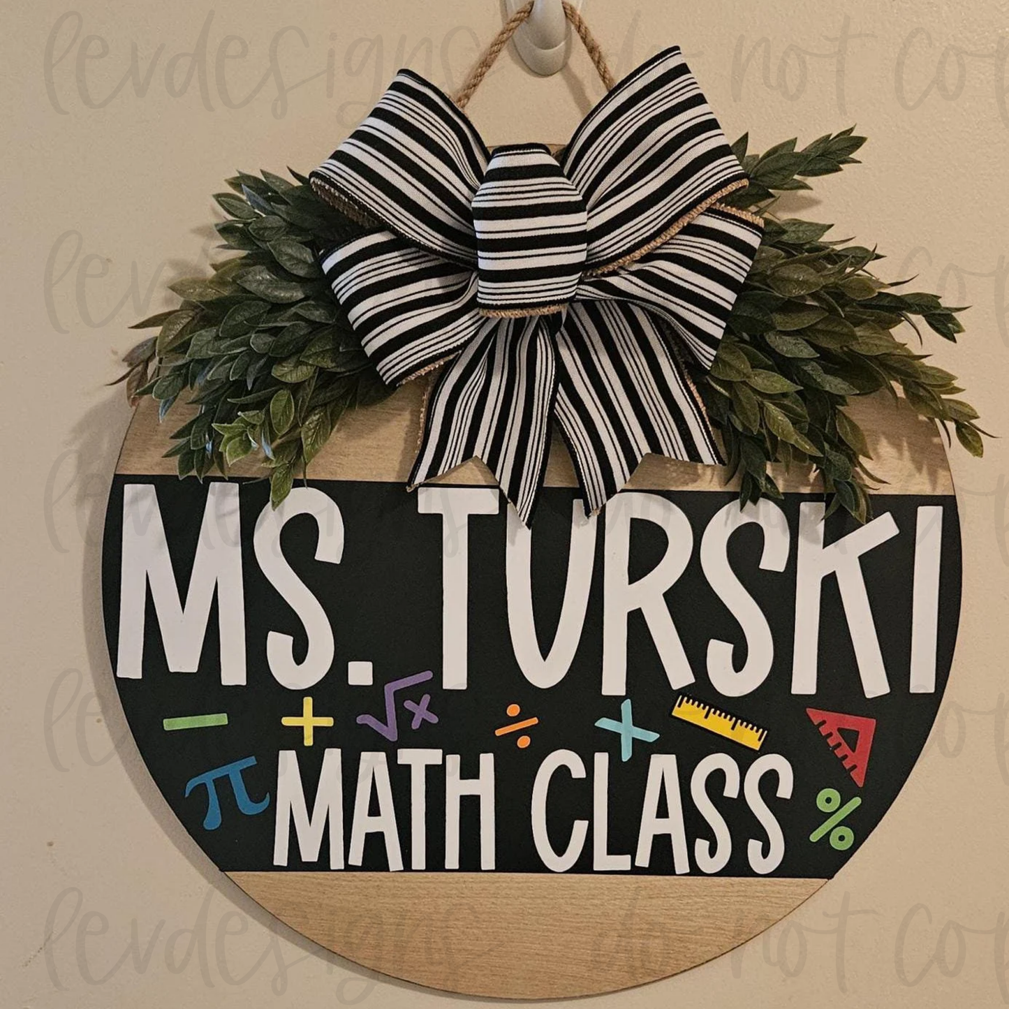 Personalized School Teacher Classroom Door Sign