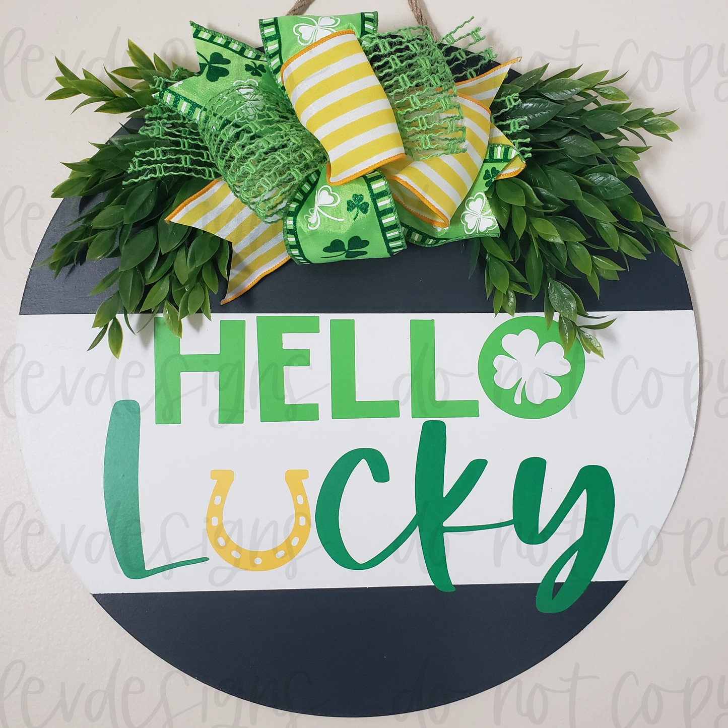 Hello Lucky St. Patricks Day Front Door Sign